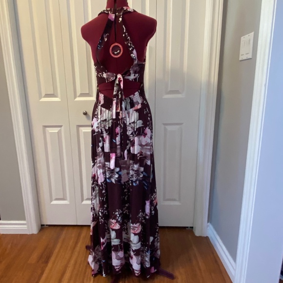 Jaase Endless Summer Floral Burgundy Dress Size Large - Picture 2 of 6